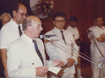  Herman Schwindling (člen výkonného výboru FILA), Teodor Palkovič (predseda organizačného výboru MS v zápasení) 