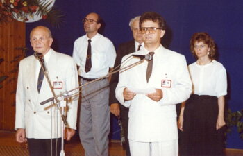  H. Swindling (podpredseda FILA) a T.Palkovič(predseda správnej rady) pri slávnostnom príhovore 